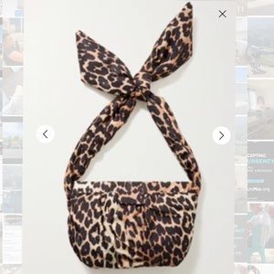 Ganni medium knotted leopard-print shell shoulder